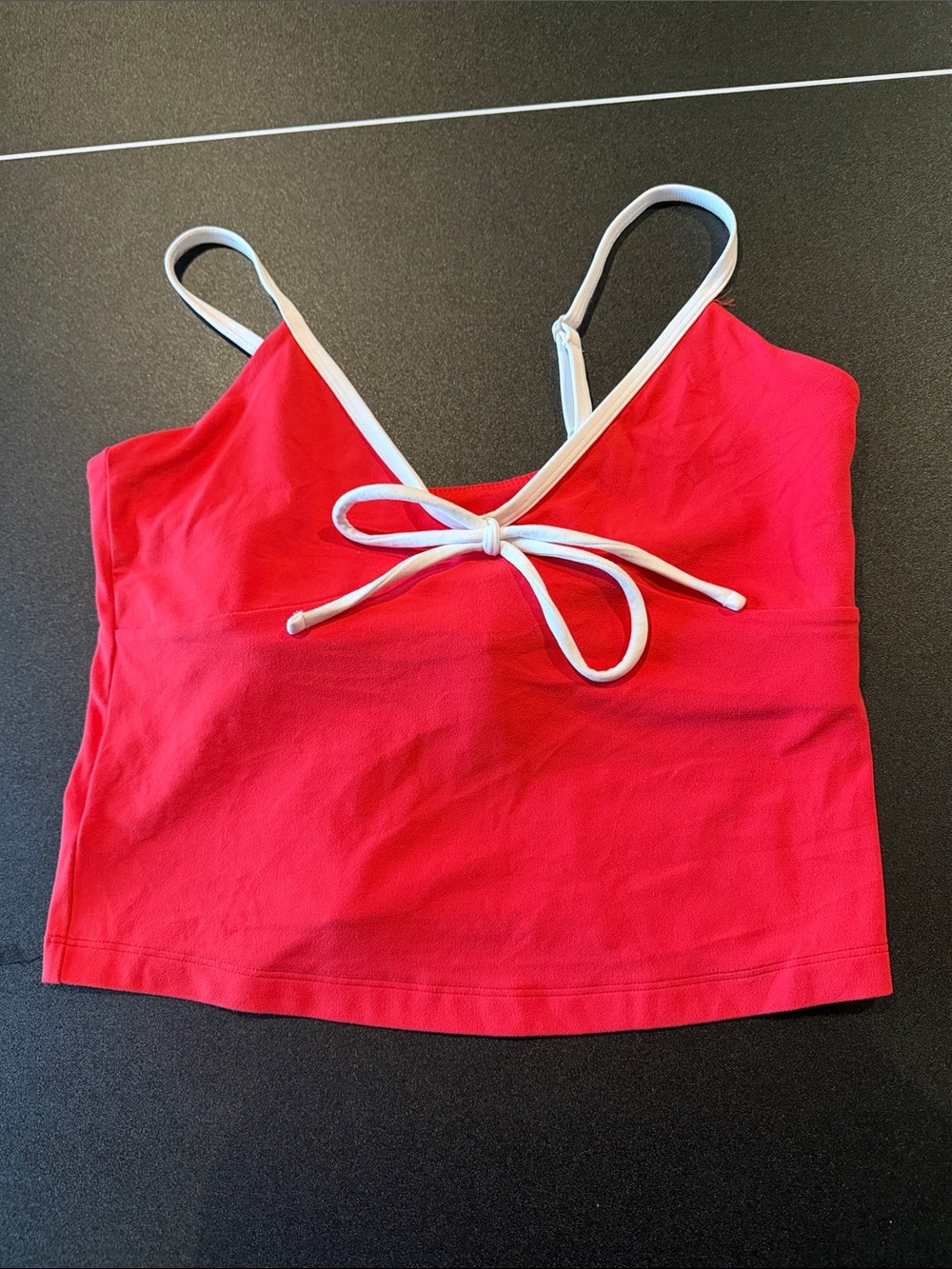 YPB Red V-Neck Tie-Front Crop Top - Women